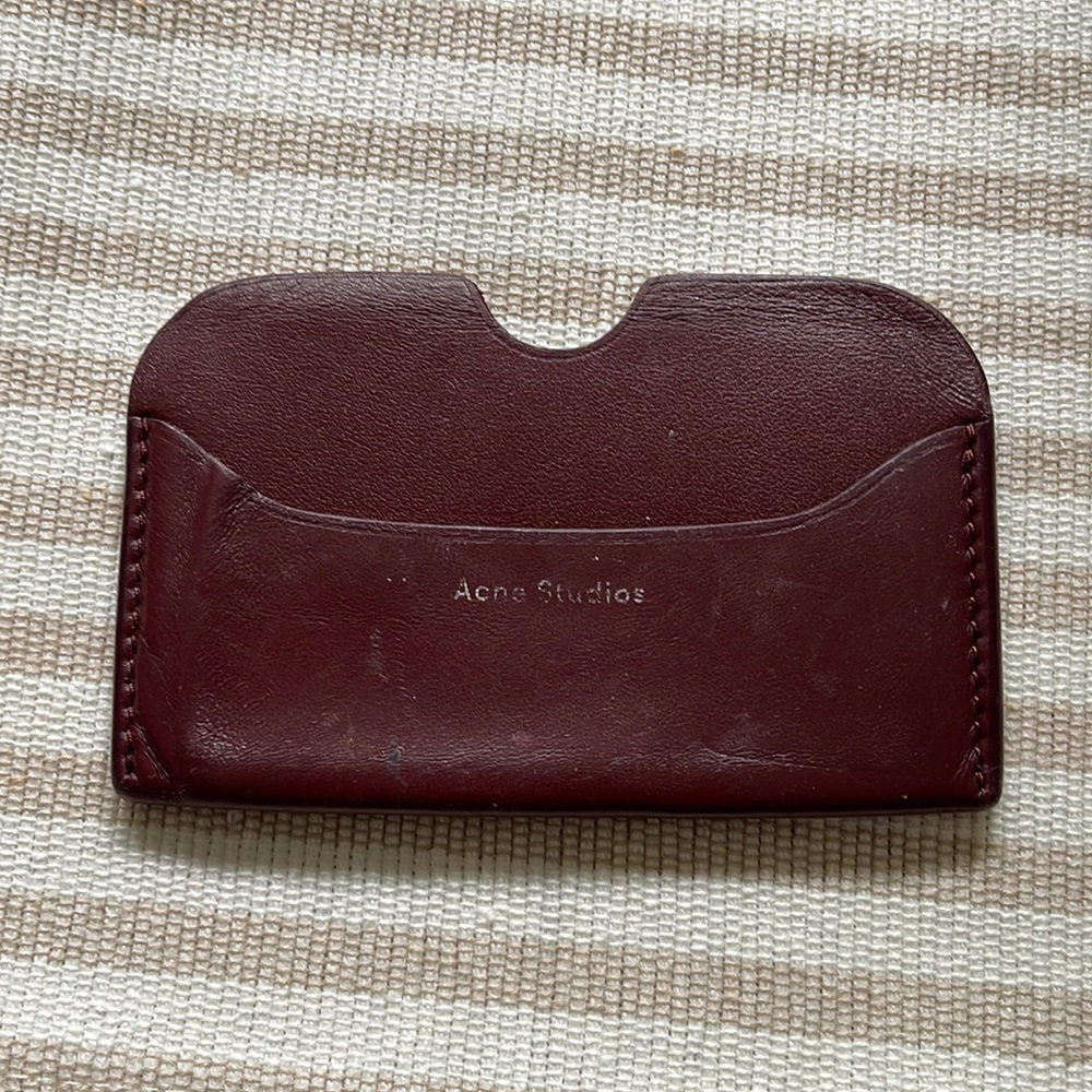 Acne studios burgundy red card holder wallet